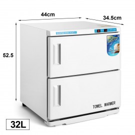 CALENTADOR 32L DE TOALLAS Y ESTERILIZADOR UV PARA SPA FACIAL O BARBERÍA TAMAÑO 32L