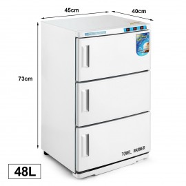 CALENTADOR 48L DE TOALLAS Y ESTERILIZADOR UV PARA SPA FACIAL O BARBERÍA TAMAÑO 48L