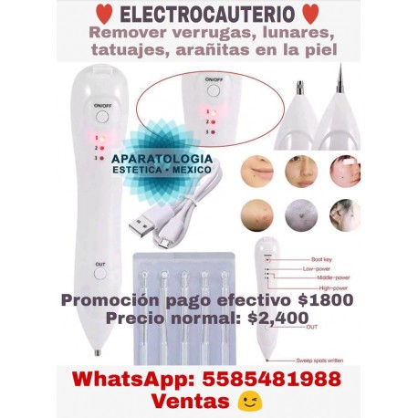 ELECTROCAUTERIO PARA ELIMINACIÓN DE VERRUGAS, LUNARES, LEVANTAMIENTO DE PARPADOS