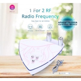 2 en 1 Cara Radio Frecuencia Cara Rejuvenecimiento de la piel RF Eliminación de arrugas Belleza LED Máquina de fotones
