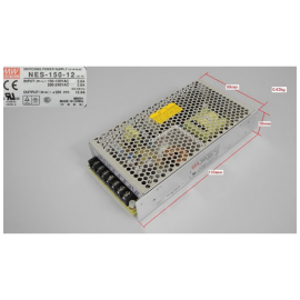 Fuente de alimentación conmutada, Mean bien, NES-150-12V, entrada 100-240V, salida 12V 12.5A