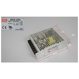 Fuente de alimentación conmutada, Mean Well, NED-50A, 5V12V, 6A2A 100-240V