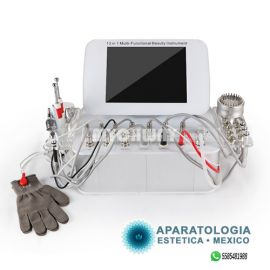 Radiofrecuencia + Microdermoabrasion + Ultrasonido + SkinScrubber + Galvanica + Martillo + Vacumm + Jet Oxigeno