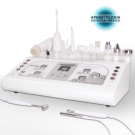 Ultrasonido1mhz y 3mhz+Alta Frecuencia+BIO Galvánica+Vacumm de rostro+Electrocauterio+Cepillo exfoliante+Pulverizador de Rocío