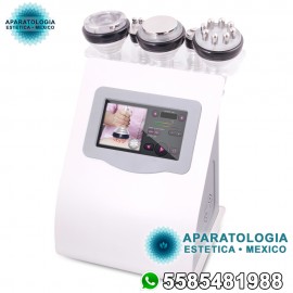 Cavitacion 40K + RF octopolar (cuerpo) + RF cuadrupolar (rostro) + RF bipolar (ojos) + Vacuum RF octopolar
