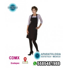 Delantal negro de poli-nailon impermeable y resistente a productos químicos