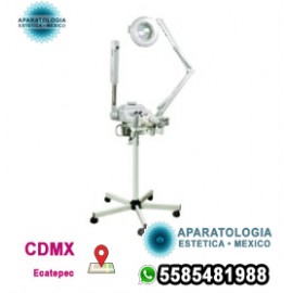 Vaporizador facial 4 en 1, lámpara de aumento, máquina facial de cepillo giratorio y de alta frecuencia