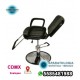 Sillón de peinado reclinable negro y tapete rectangular antifatiga