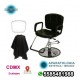 Sillón de peinado reclinable negro y tapete rectangular antifatiga
